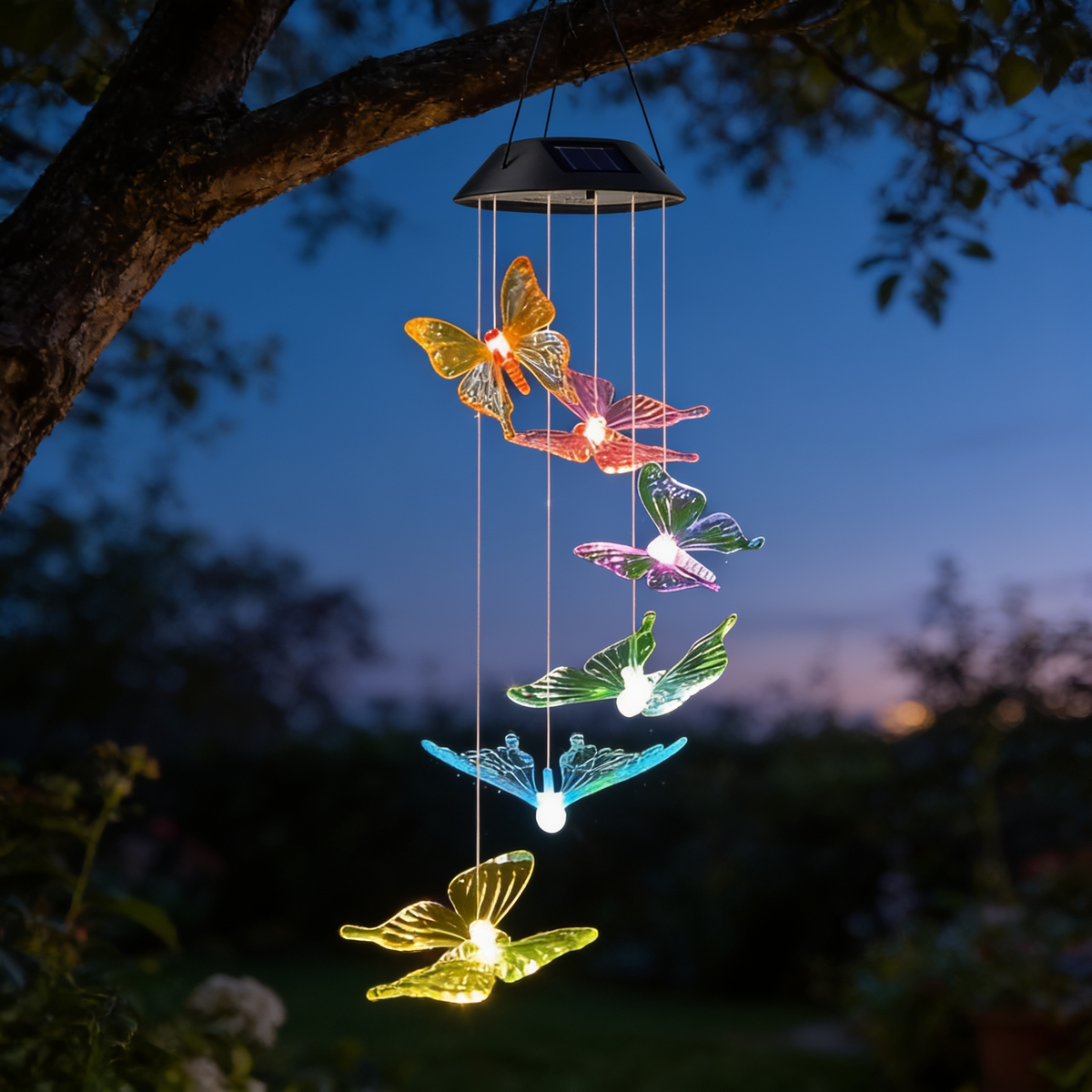 Aurevia outdoor garden lighting at dusk