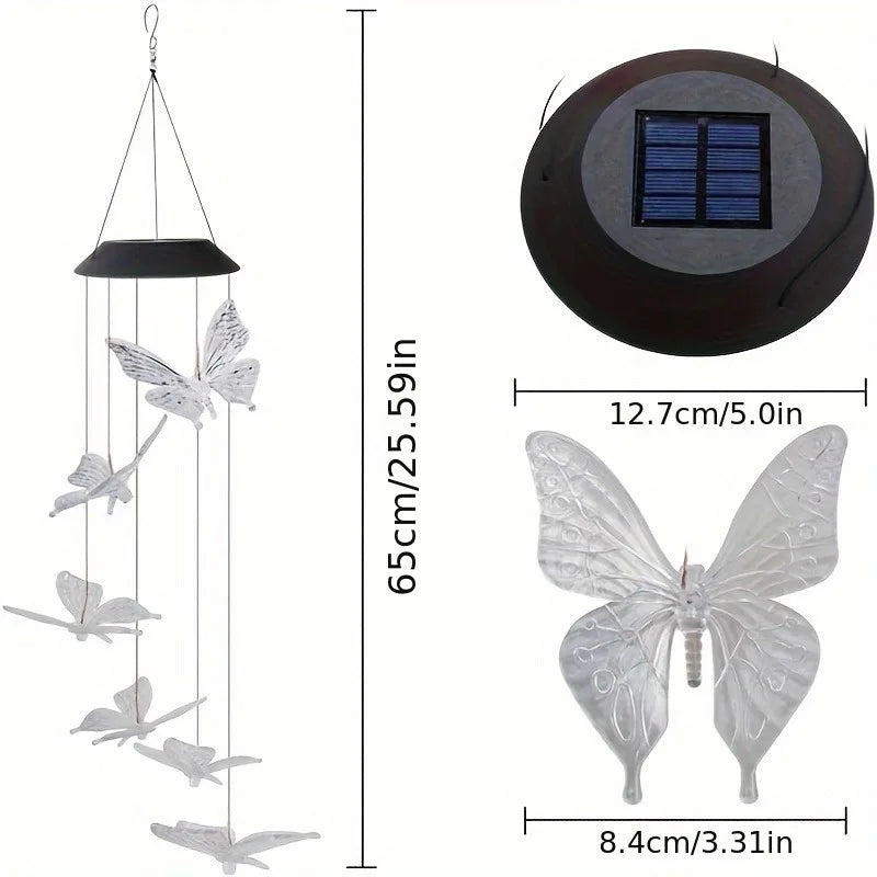 Aurevia Flutter Solar Butterfly Wind Chime