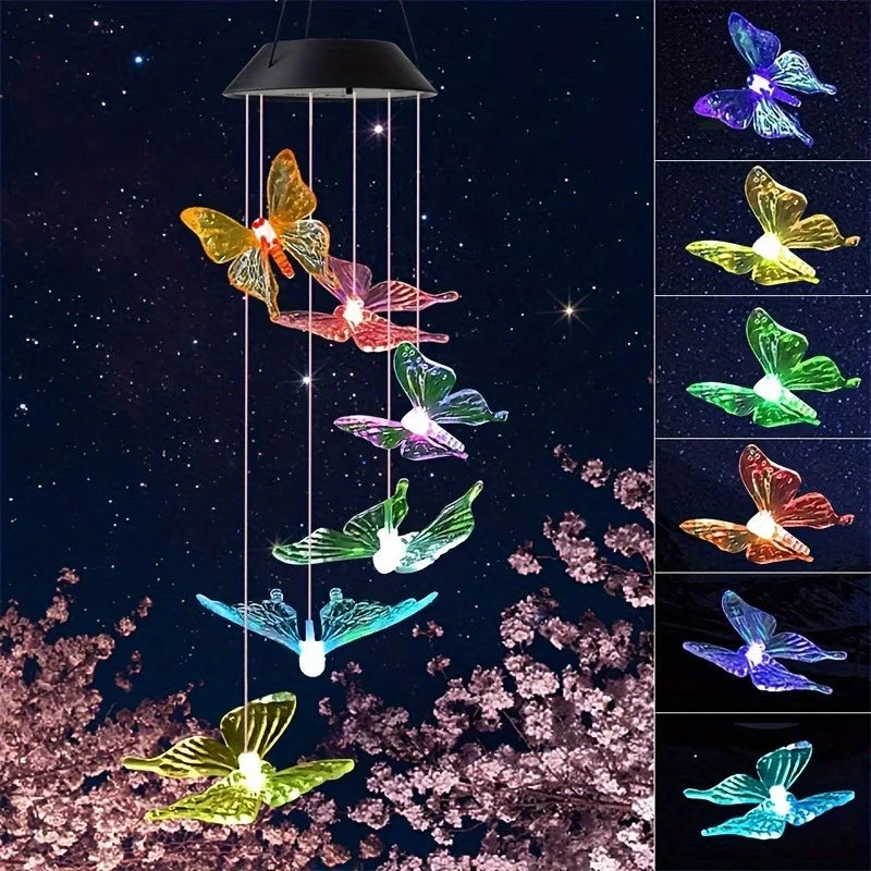 Aurevia Flutter Solar Butterfly Wind Chime