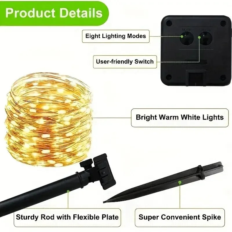 Aurevia Thread 100 LED Solar Fairy Lights