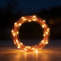 Aurevia Thread solar fairy lights glowing warm at night